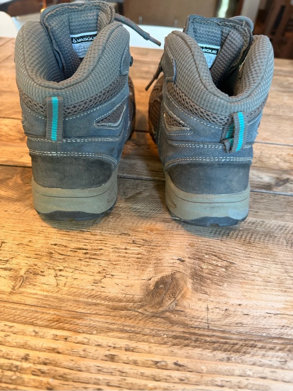Kids Vasque Gray and Teal Hiking Boots - Youth Size 4